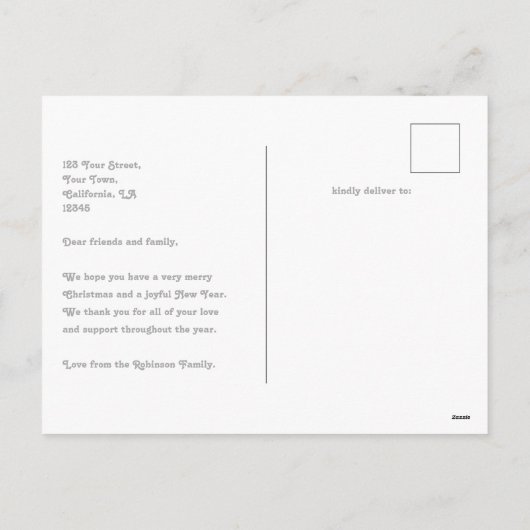 Plum & Silver Cosy Arch Foto Frohe Weihnachten (Rückseite)