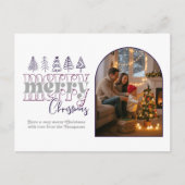 Plum & Silver Cosy Arch Foto Frohe Weihnachten (Vorderseite)