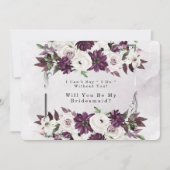 Plum Silver Geometric werden Sie meine Bridesmaid  Einladung (Vorderseite)