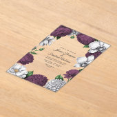 Plum & Silver Modern Botanical Wedding Acryleinladungen (Ablage )