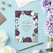 Plum & Silver Modern Botanical Wedding Acryleinladungen (In Situ (Hochzeit))