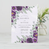 Plum Sophisticated Spring Wedding Einladung (Stehend Vorderseite)