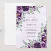 Plum Sophisticated Spring Wedding Einladung (Vorne/Hinten)