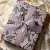 Plum Spooky Enchanted Hummingbird Garden Geschenkpapier