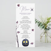 PLUM SPOOKY PUMPKIN SPIDER AUTUMN LEAF HALLOWEEN  MENÜKARTE (Stehend Vorderseite)