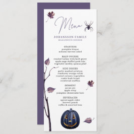 PLUM SPOOKY PUMPKIN SPIDER AUTUMN LEAF HALLOWEEN  MENÜKARTE