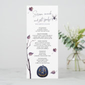 PLUM SPOOKY PUMPKIN SPIDER AUTUMN LEAF HALLOWEEN MENÜKARTE (Stehend Vorderseite)