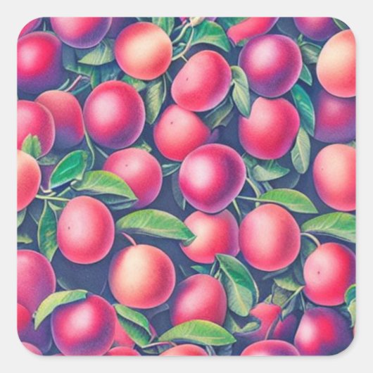 Plum Square Sticker (Vorderseite)