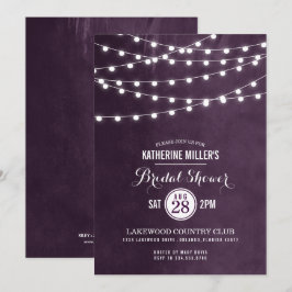 Plum String Lights Bridal Dusche Einladung