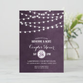 Plum String Lights Couples Dusche Einladung (Stehend Vorderseite)