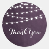 Plum String Lights Danke Sticker (Vorderseite)