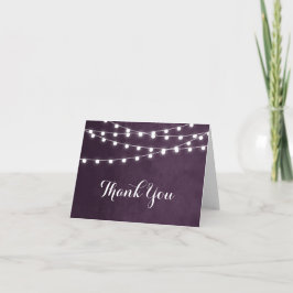 Plum String Lights Hochzeit Danke Karte