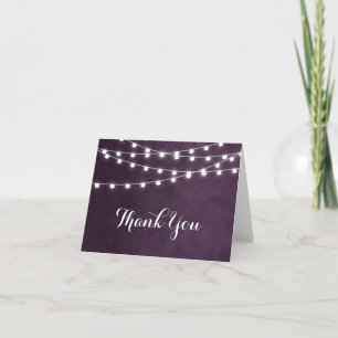 Plum String Lights Hochzeit Danke Karte