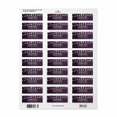 Plum String Lights Hochzeitadresse Labels (Vorne)
