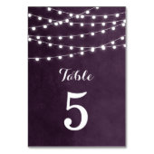 Plum String Lights Hochzeiten Tischnummern (Vorderseite)