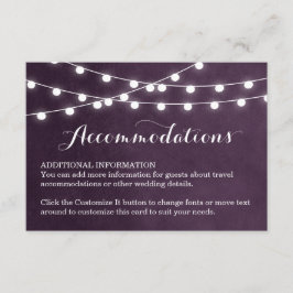 Plum String Lights Hochzeitkarte Begleitkarte