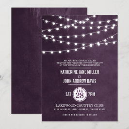 Plum String Lights Hochzeitseinladung Einladung