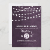Plum String Lights Hochzeitseinladung Einladung (Vorderseite)