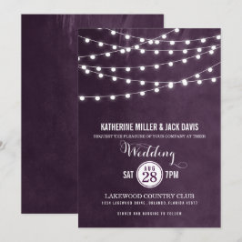 Plum String Lights Hochzeitseinladung Einladung