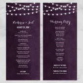 Plum String Lights Hochzeitsprogramm Programm