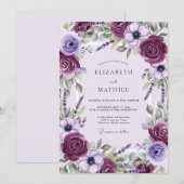 Plum Sublime Spring Wedding Einladung (Vorne/Hinten)