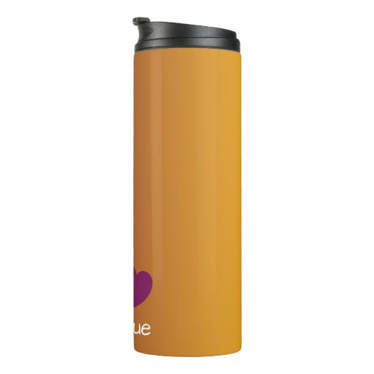 Plum Sunset - strahlend mit Herz Thermosbecher (Nach rechts gedreht)