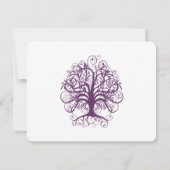 Plum Swirl Tree Wedding Response Card RSVP Karte (Rückseite)