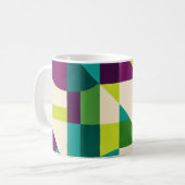 Plum Teal Geometric Abstract Kaffeetasse (Vorderseite Links)