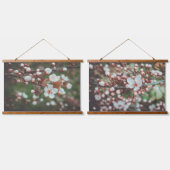 Plum Tree Branches with White Flowers Wandteppich Mit Holzrahmen (Doppelt)