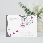 Plum Tree Swirls Love Birds Wedding Invitation Einladung (Stehend Vorderseite)