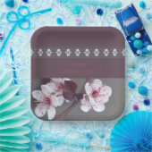 Plum und Aquamariner grüner Platz Pappteller (Party)