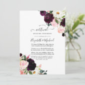 Plum und Blush Pink Online Virtual Wedding Einladung (Stehend Vorderseite)