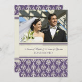 Plum und Creme Foto Elopement Karten (Vorne/Hinten)