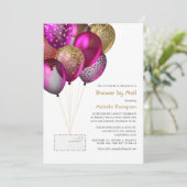 Plum und Gold Baby oder Brautparty per Post Einladung (Stehend Vorderseite)