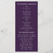 Plum und Gold Shooting Star Night Weddings Program Programm (Rückseite)