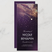 Plum und Gold Shooting Star Night Weddings Program Programm (Vorne/Hinten)