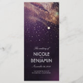 Plum und Gold Shooting Star Night Weddings Program Programm (Vorderseite)