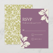 PLUM UND LIMONER DAMASK | HOCHZEIT RSVP KARTE (Vorne/Hinten)