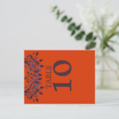 Plum und Orange Blätter Tischnummer Cards (Stehend Vorderseite)