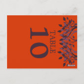 Plum und Orange Blätter Tischnummer Cards (Rückseite)