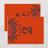 Plum und Orange Blätter Tischnummer Karten 2 (Vorne/Hinten)