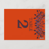 Plum und Orange Blätter Tischnummer Karten 2 (Rückseite)