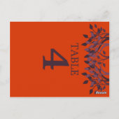 Plum und Orange Blätter Tischnummer Karten 4 (Rückseite)