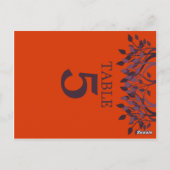 Plum und Orange Blätter Tischnummer Karten 5 (Rückseite)