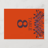 Plum und Orange Blätter Tischnummer Karten 8 (Rückseite)