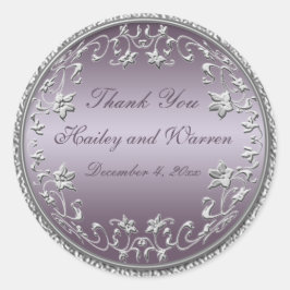 Plum und Pewter 3" Durchmesser Rundkleber Runder Aufkleber