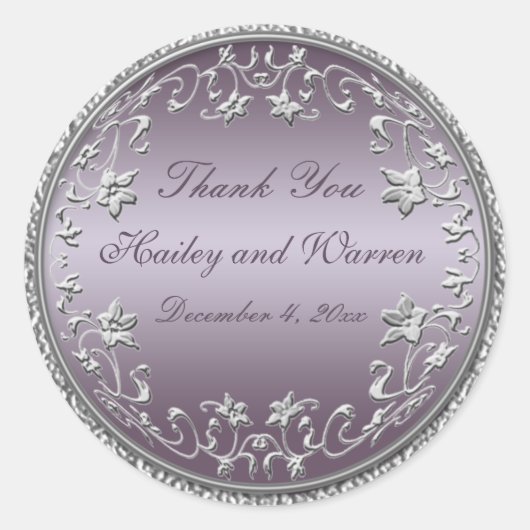 Plum und Pewter 3" Durchmesser Rundkleber Runder Aufkleber (Vorderseite)