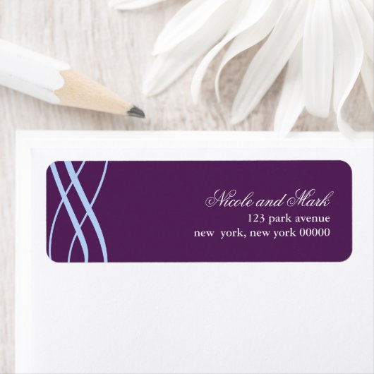 PLUM und POWDER Blue Wedding Address Return Labels (Insitu)