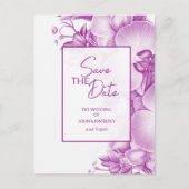 Plum und White Wedding Announcement Postcard Ankündigungspostkarte (Vorderseite)