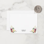 Plum Vanilla Floral Personalisierte Mitteilungskar Mitteilungskarte (Vorderseite/Rückseite Beispiel)